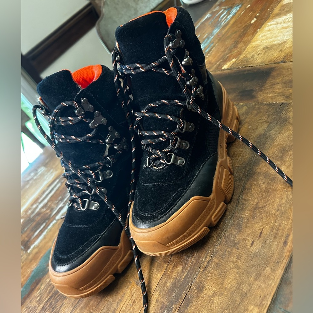 Villa Rouge Black & Orange Sneaker Boots
